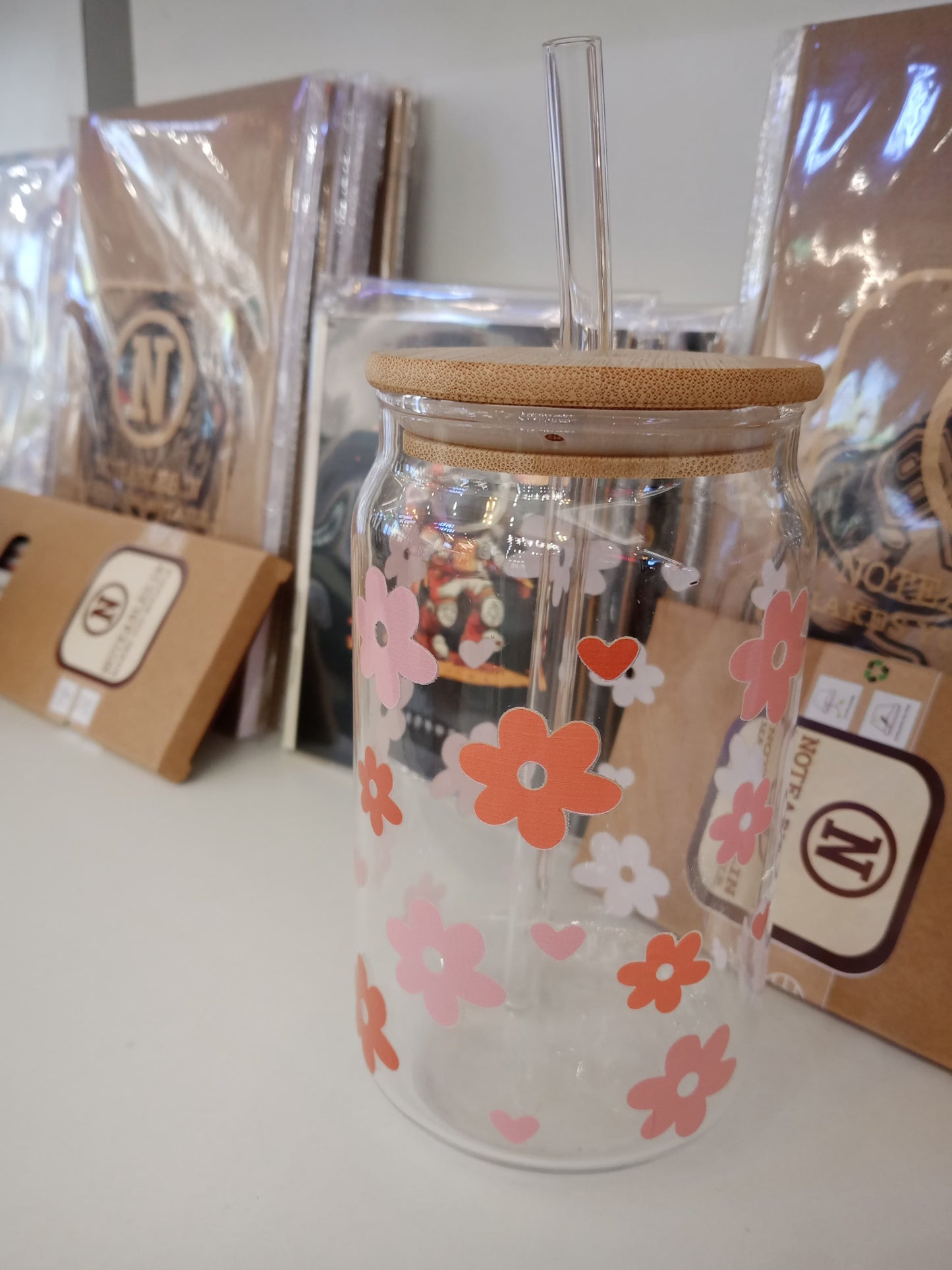 Colorful Flowers Glass Tumbler