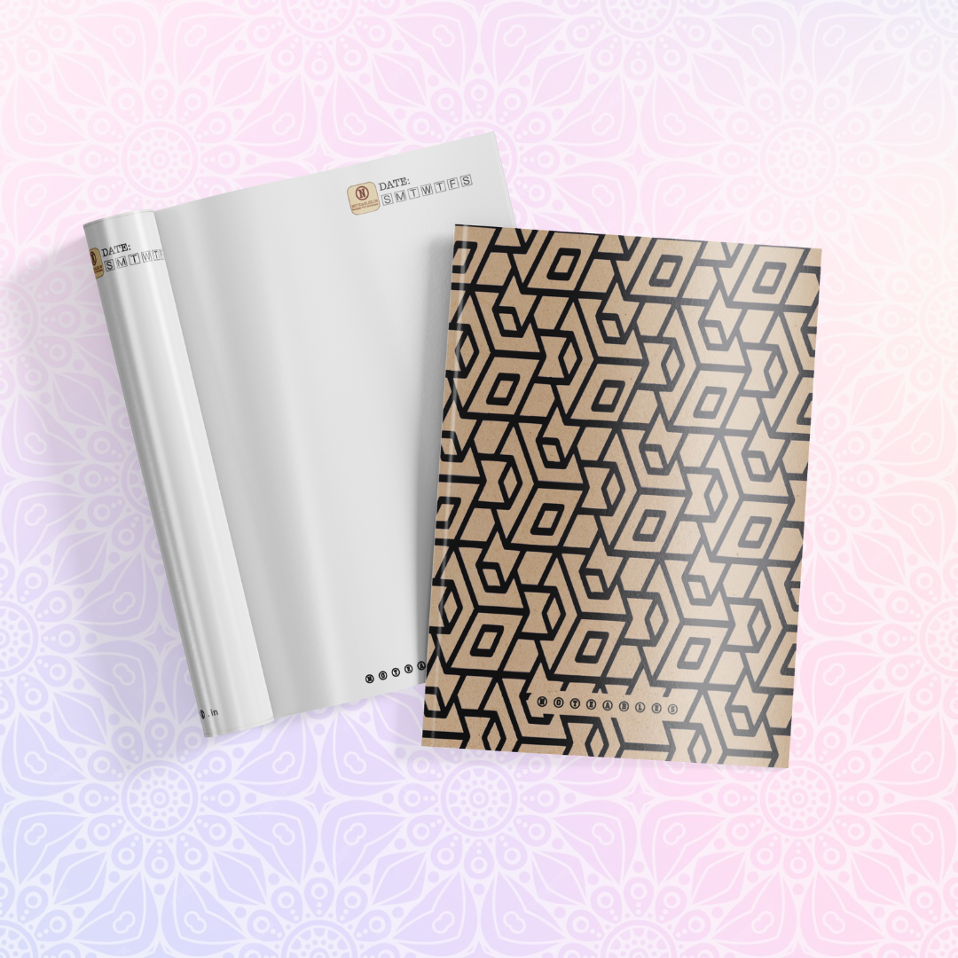 KRAFT CUBIC PATTERN NOTEBOOK A6