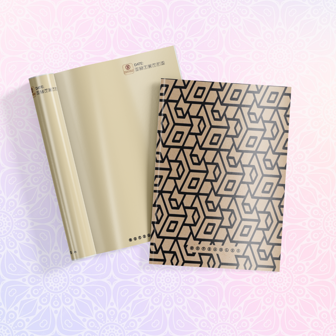 KRAFT CUBIC PATTERN NOTEBOOK A6