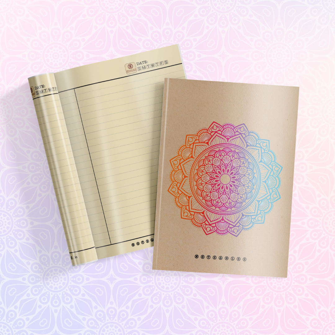 Kraft Vibrant Mandala Notebook A5