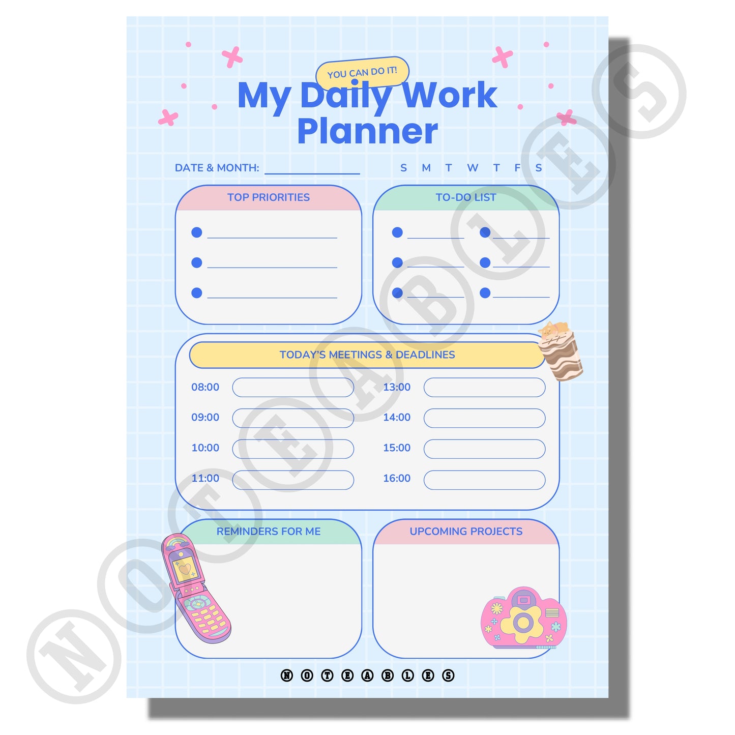 Organize Your Day with My Daily Work Planner A5 Tearable