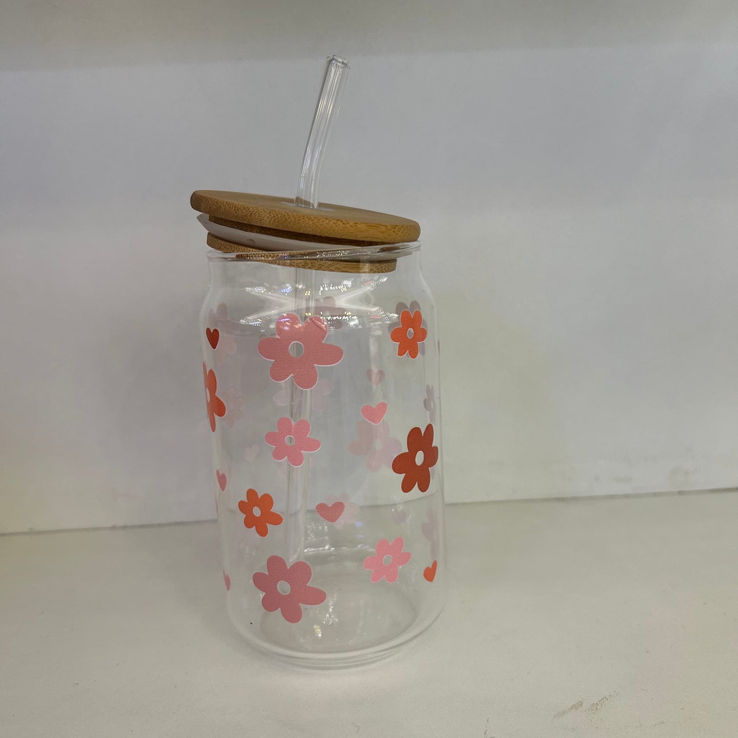 Colorful Flowers Glass Tumbler