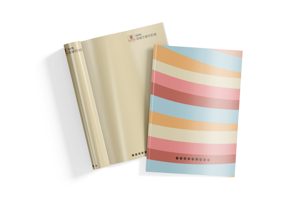 Multicolor Striped Abstract Wave Notebook A6