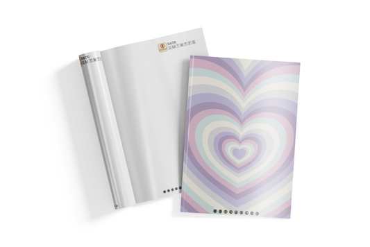 Retro Purple Heartbeat Notebook A6