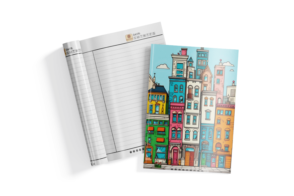 WHIMSICAL CITYSCAPES NOTEBOOK A5